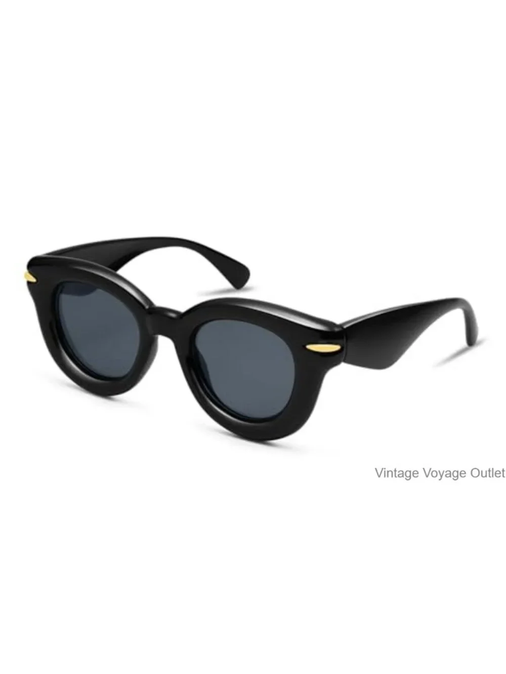 Retro Round Chunky Sunglasses UV400 Protection Trendy Oversized Shades
